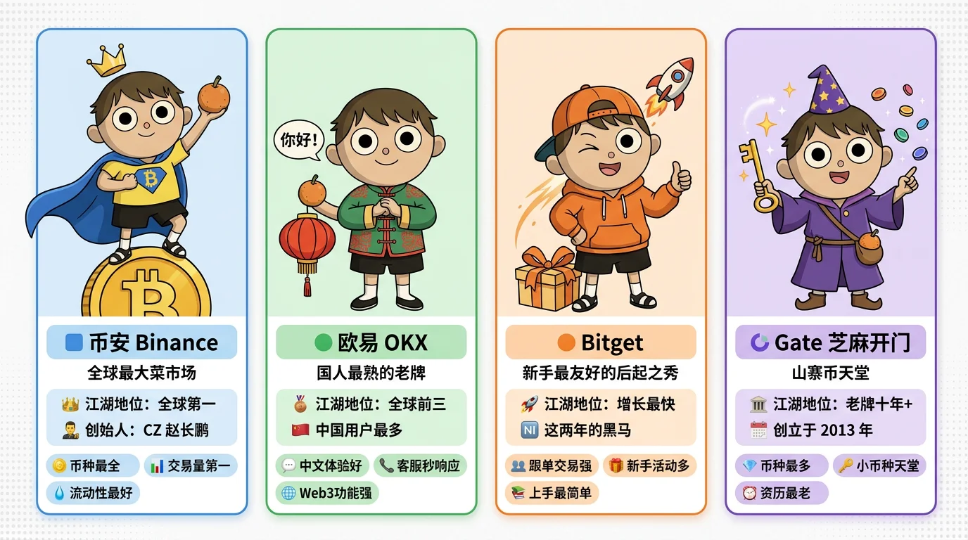 新手第一次买币,选哪个交易所不会被坑?欧易、币安、Bitget、Gate 大白话对比(配图 3)